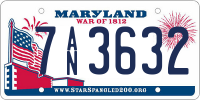 MD license plate 7AN3632