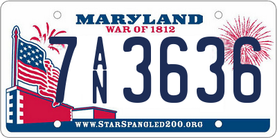 MD license plate 7AN3636