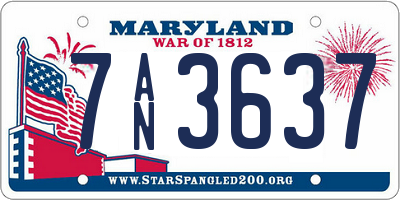 MD license plate 7AN3637