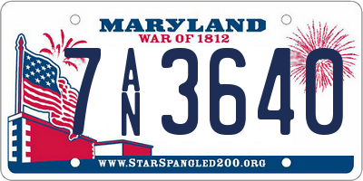MD license plate 7AN3640