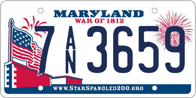 MD license plate 7AN3659