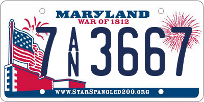 MD license plate 7AN3667