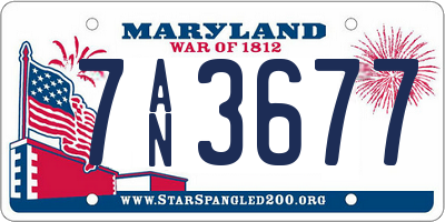 MD license plate 7AN3677