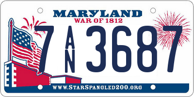 MD license plate 7AN3687