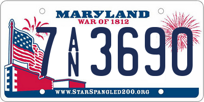 MD license plate 7AN3690