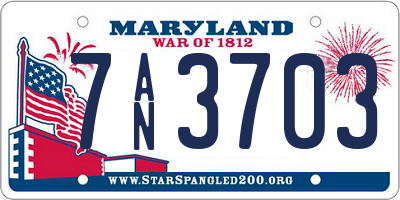 MD license plate 7AN3703