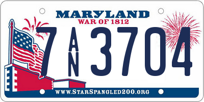 MD license plate 7AN3704