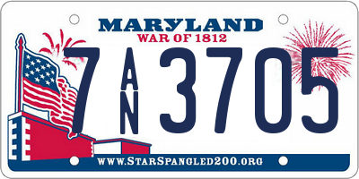 MD license plate 7AN3705