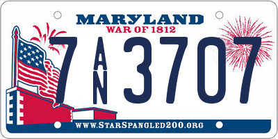 MD license plate 7AN3707