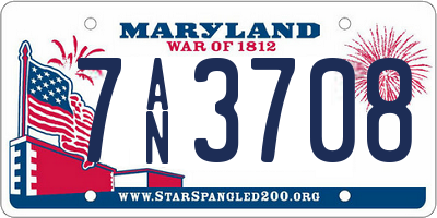MD license plate 7AN3708