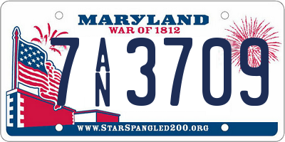 MD license plate 7AN3709