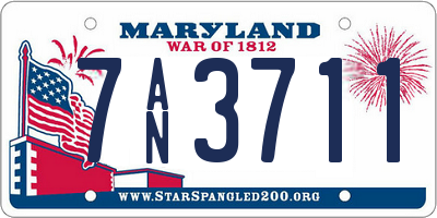 MD license plate 7AN3711