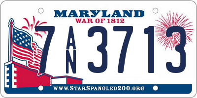 MD license plate 7AN3713