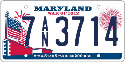 MD license plate 7AN3714