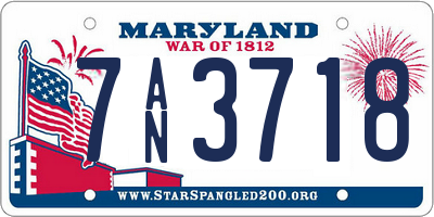 MD license plate 7AN3718