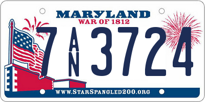 MD license plate 7AN3724