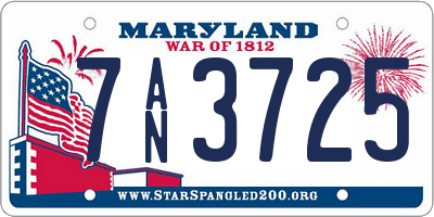 MD license plate 7AN3725