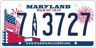 MD license plate 7AN3727