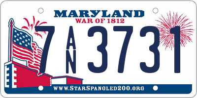 MD license plate 7AN3731