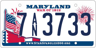 MD license plate 7AN3733