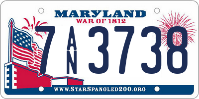 MD license plate 7AN3738