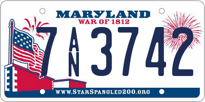 MD license plate 7AN3742