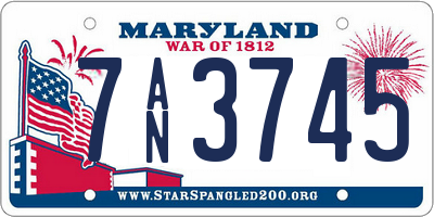 MD license plate 7AN3745