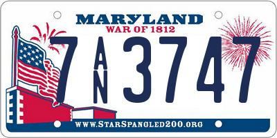 MD license plate 7AN3747