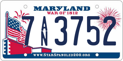 MD license plate 7AN3752