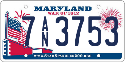 MD license plate 7AN3753