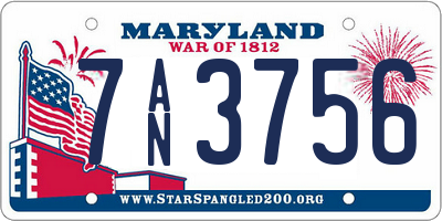 MD license plate 7AN3756