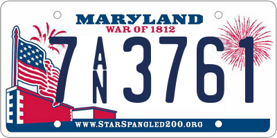 MD license plate 7AN3761