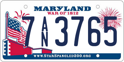 MD license plate 7AN3765