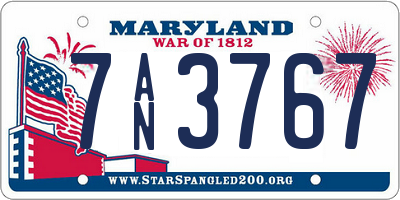 MD license plate 7AN3767