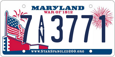 MD license plate 7AN3771