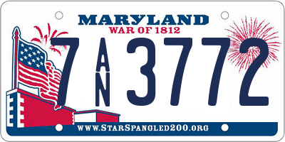 MD license plate 7AN3772
