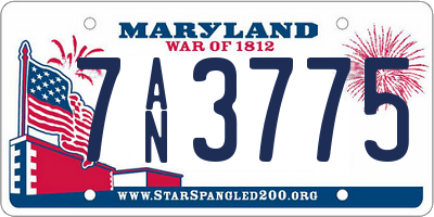 MD license plate 7AN3775