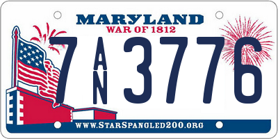 MD license plate 7AN3776
