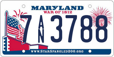 MD license plate 7AN3788