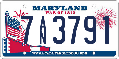 MD license plate 7AN3791