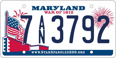 MD license plate 7AN3792