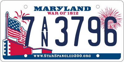 MD license plate 7AN3796