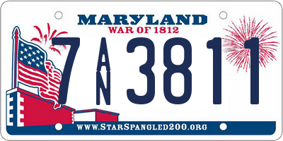 MD license plate 7AN3811