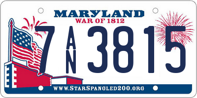 MD license plate 7AN3815