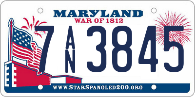 MD license plate 7AN3845