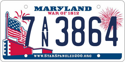 MD license plate 7AN3864