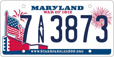 MD license plate 7AN3873