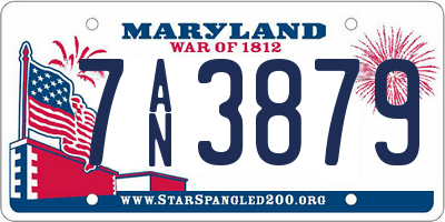 MD license plate 7AN3879
