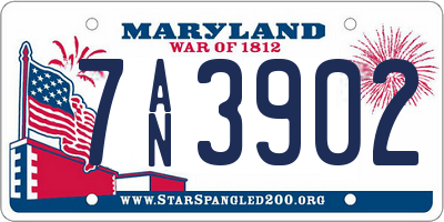 MD license plate 7AN3902