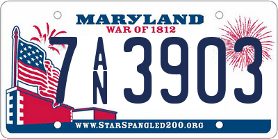 MD license plate 7AN3903